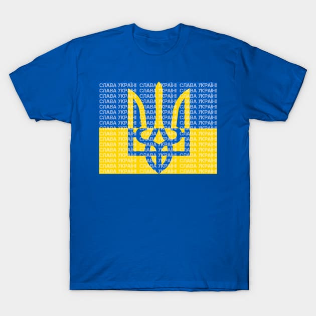 Ukraine Flag Trident-Slava Ukraini T-Shirt by Scar